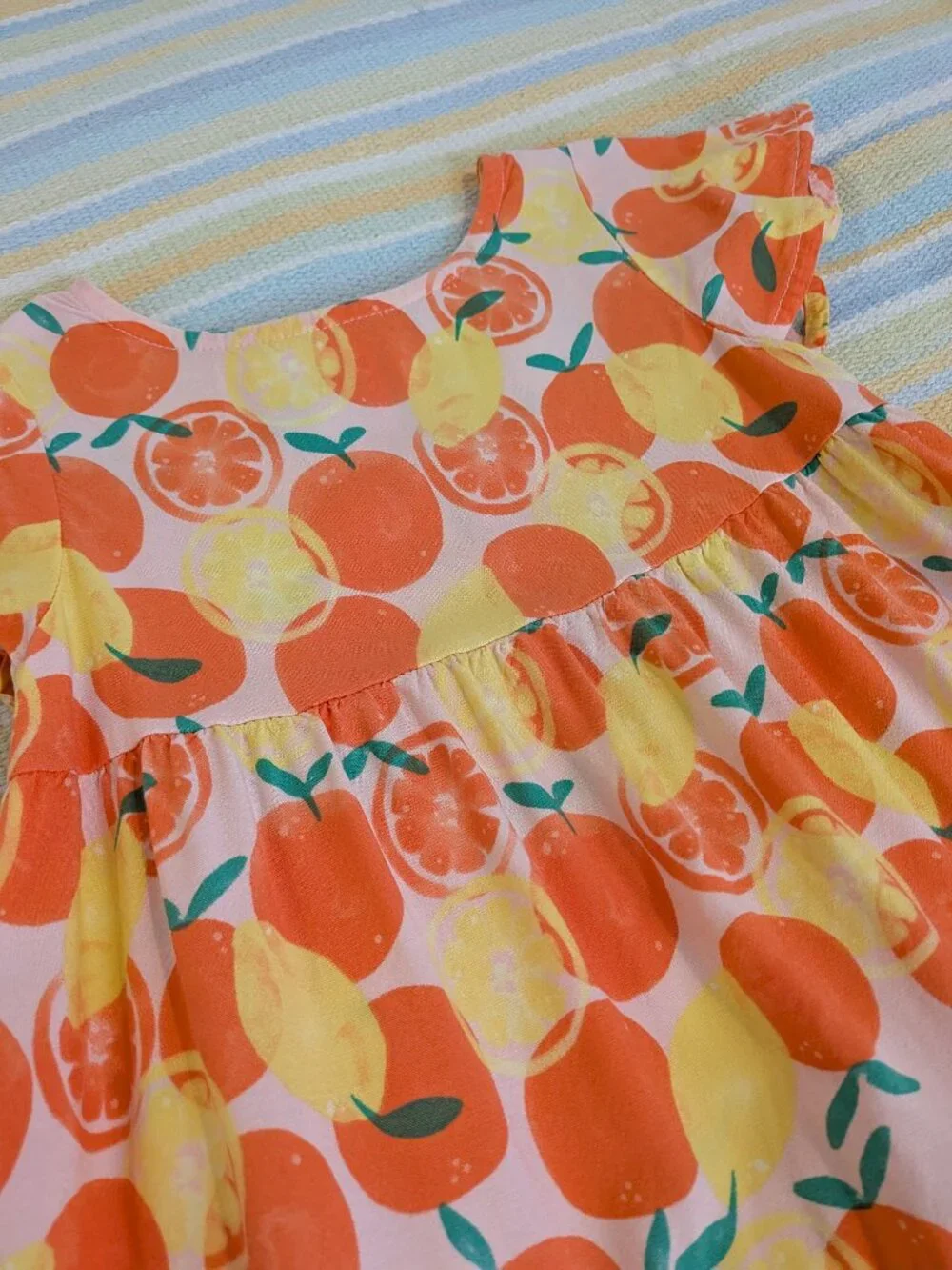 Cat & Jack Oranges & Lemons tiered dress size 2T